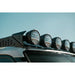 Six RIGID round lights on Rago roof rack, side close-up