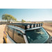 RIGID round lights on Rago roof rack above Land Cruiser windshield