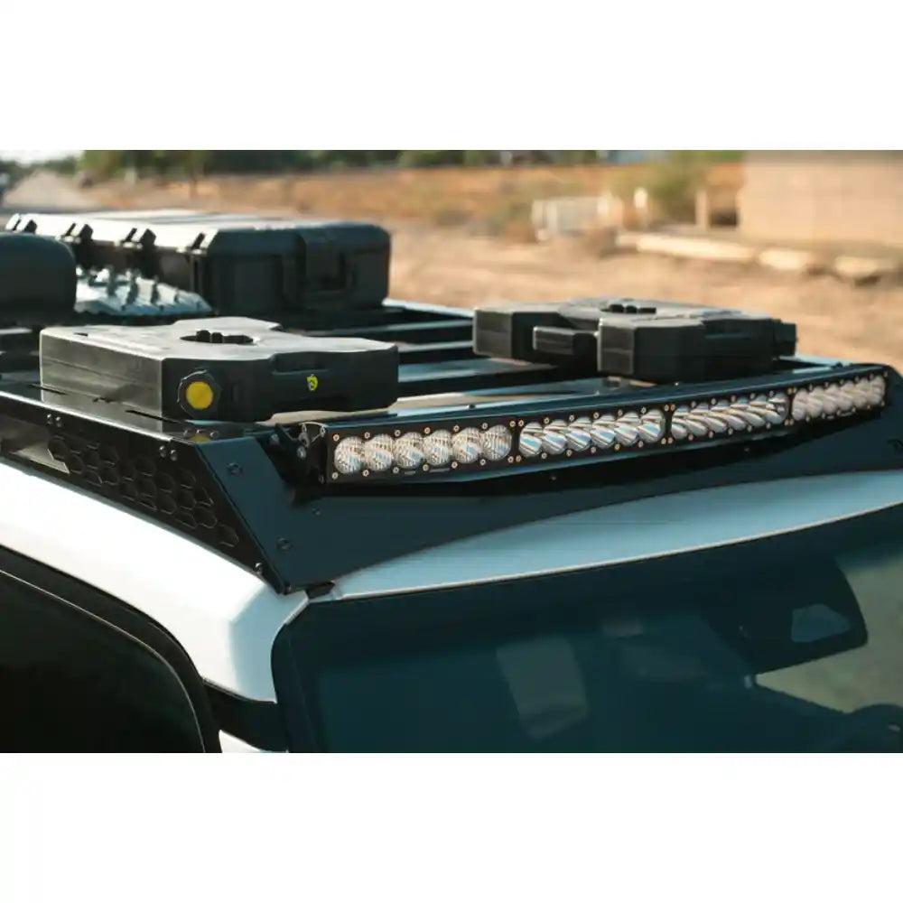 Rago Land Cruiser roof rack with gear mounted, top view