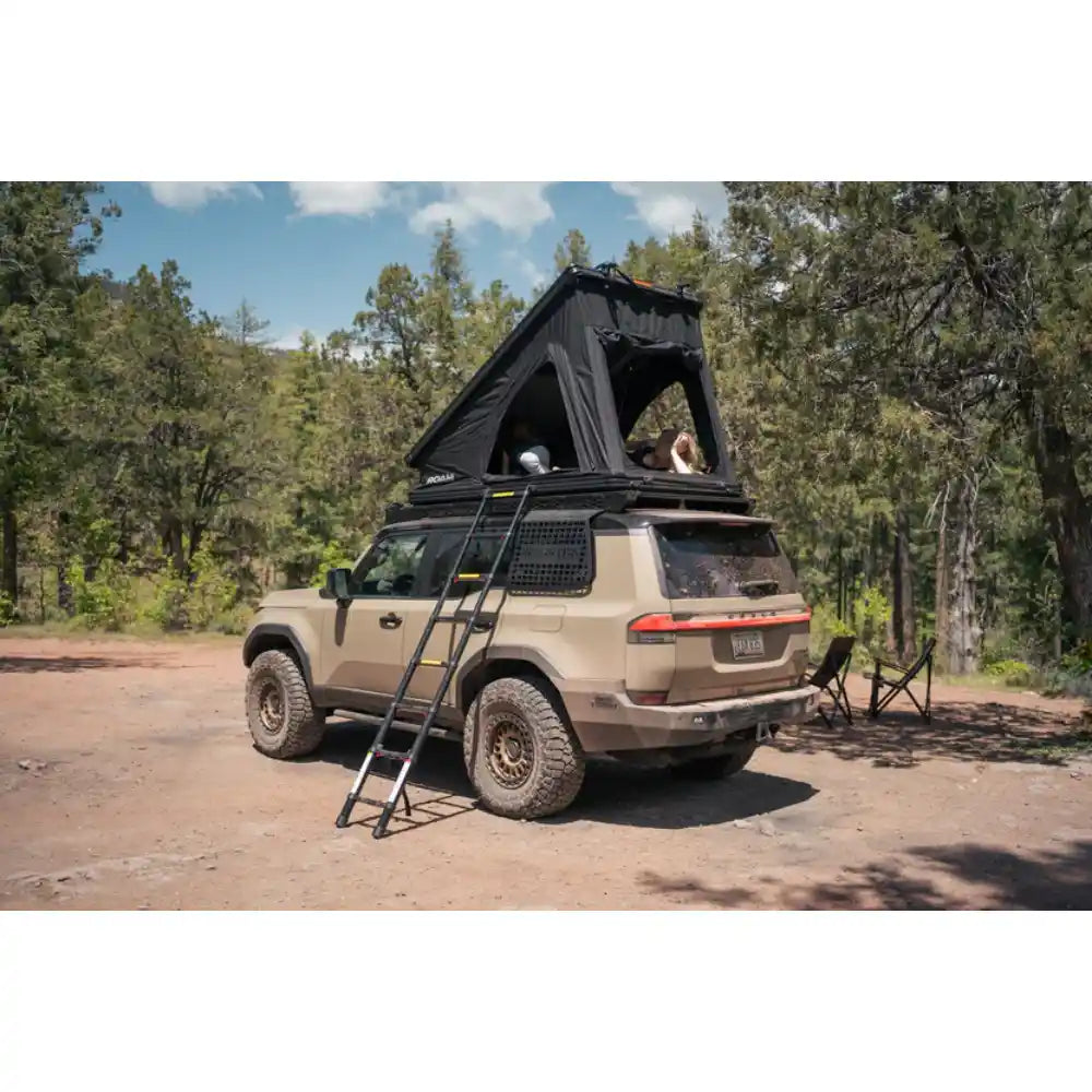 Lexus GX 550 camping in forest with Rago roof rack