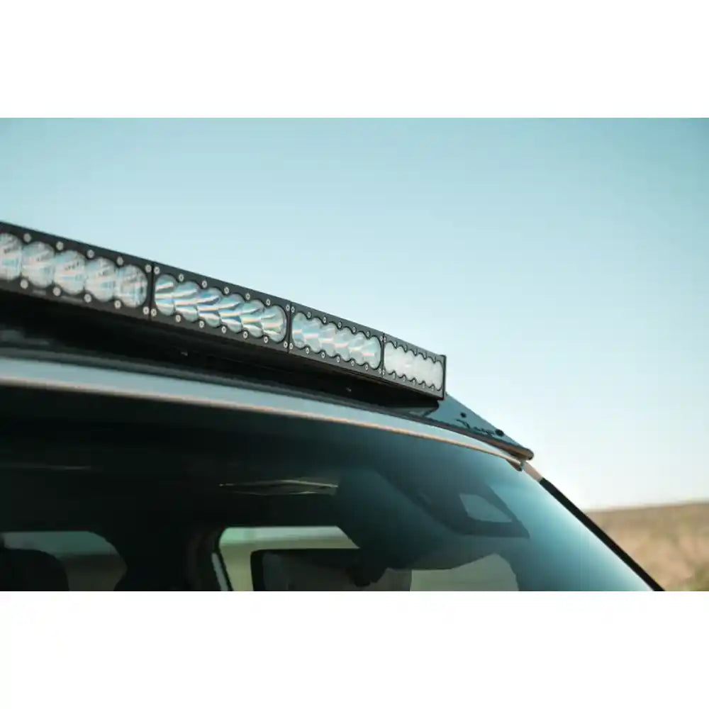 Rago roof rack light bar on Land Cruiser, side angle