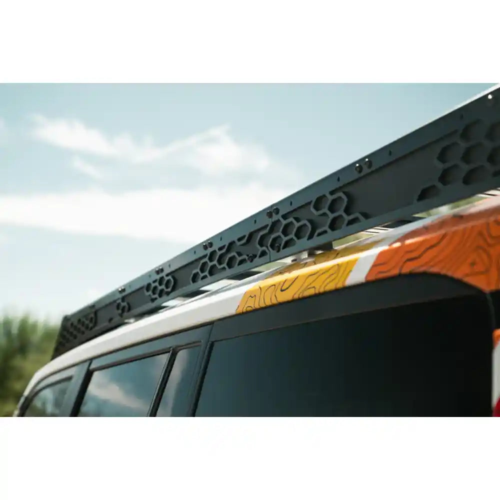 Rago roof rack side profile on Land Cruiser