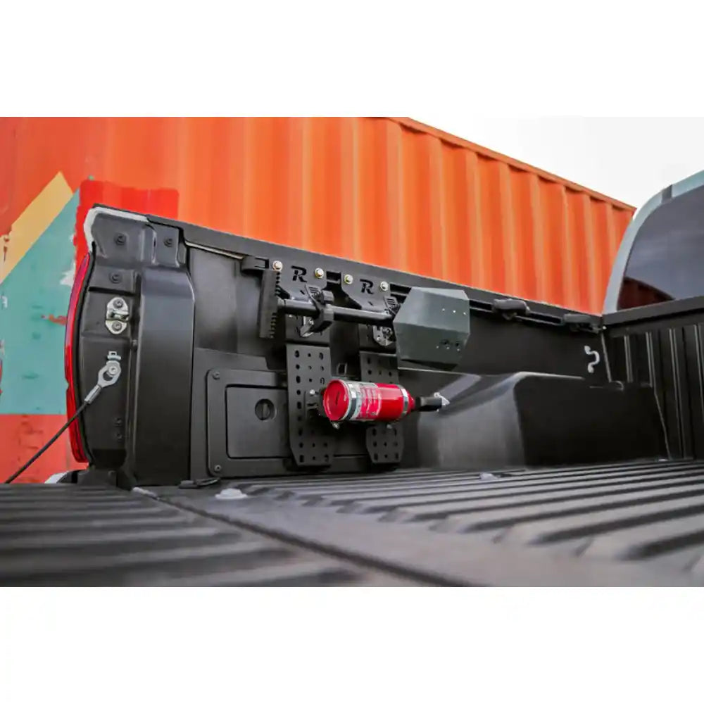 Truck bed gear secured with Rago Quick Fist mounts