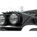 RIGID round lights on Rago roof rack front fairing, close-up