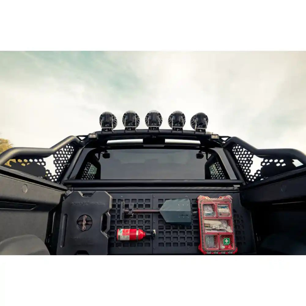 Rago Rivian R1T chase rack with round lights, rear view