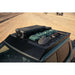 Rago Rivian roof rack with decking panels and gear, top view