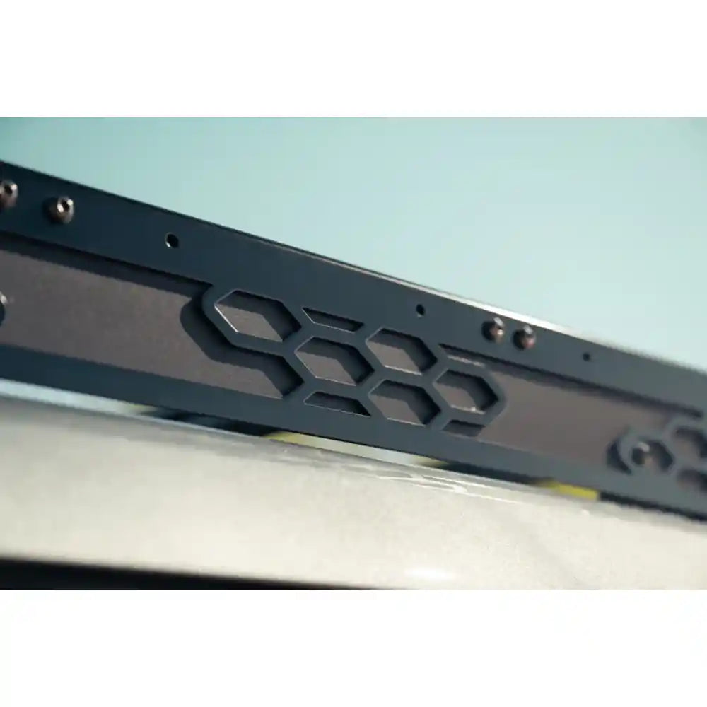Rago Rivian roof rack honeycomb side panel, side close-up
