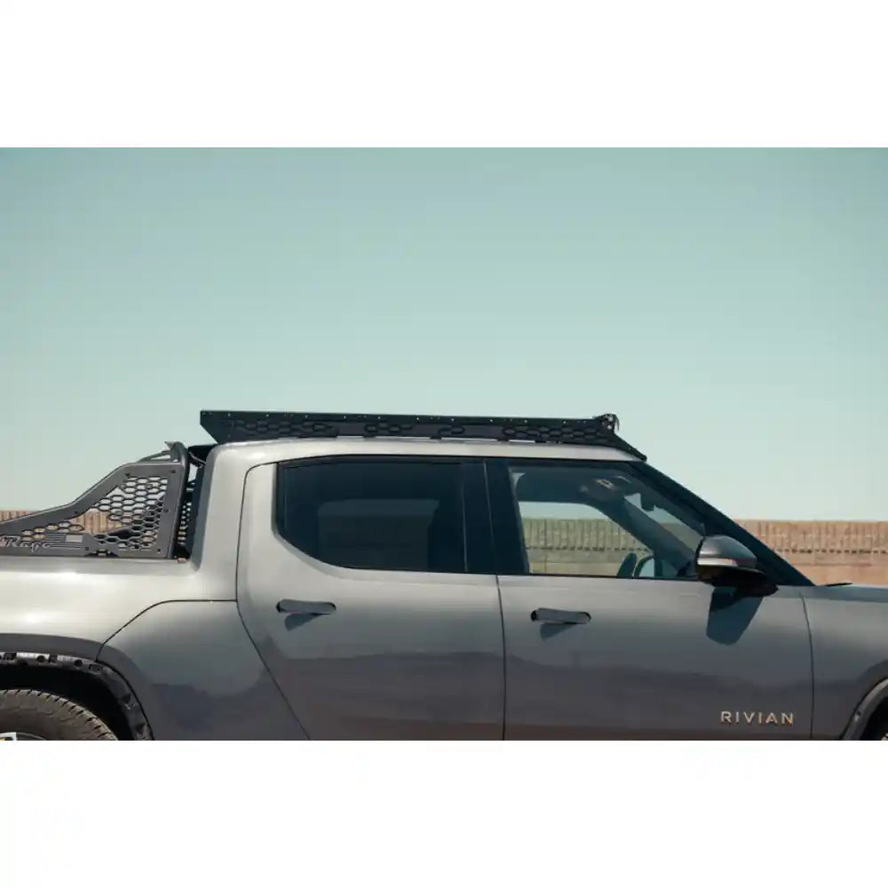 Rivian R1T with Rago roof rack, side profile