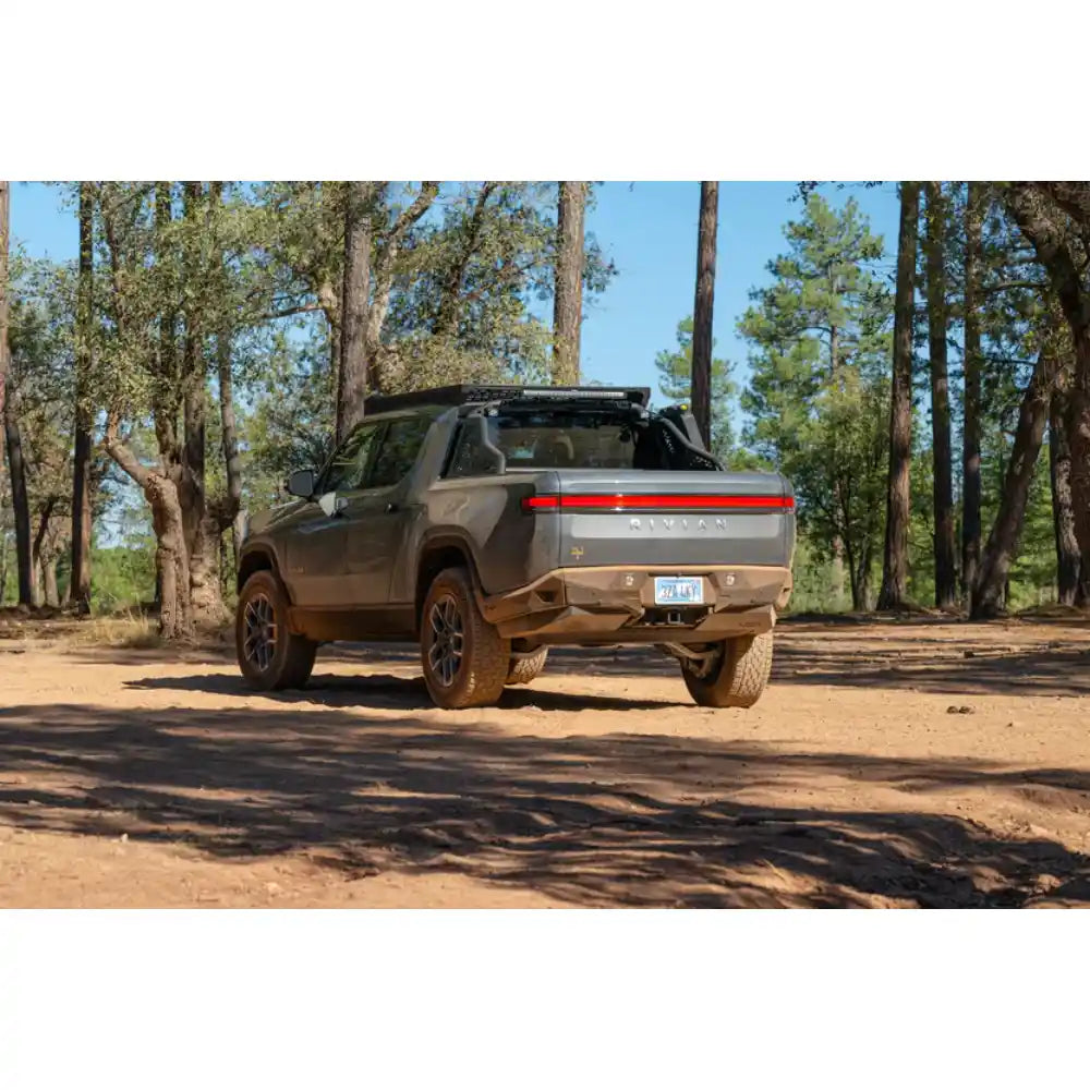 Rivian R1T with Rago roof rack off-road
