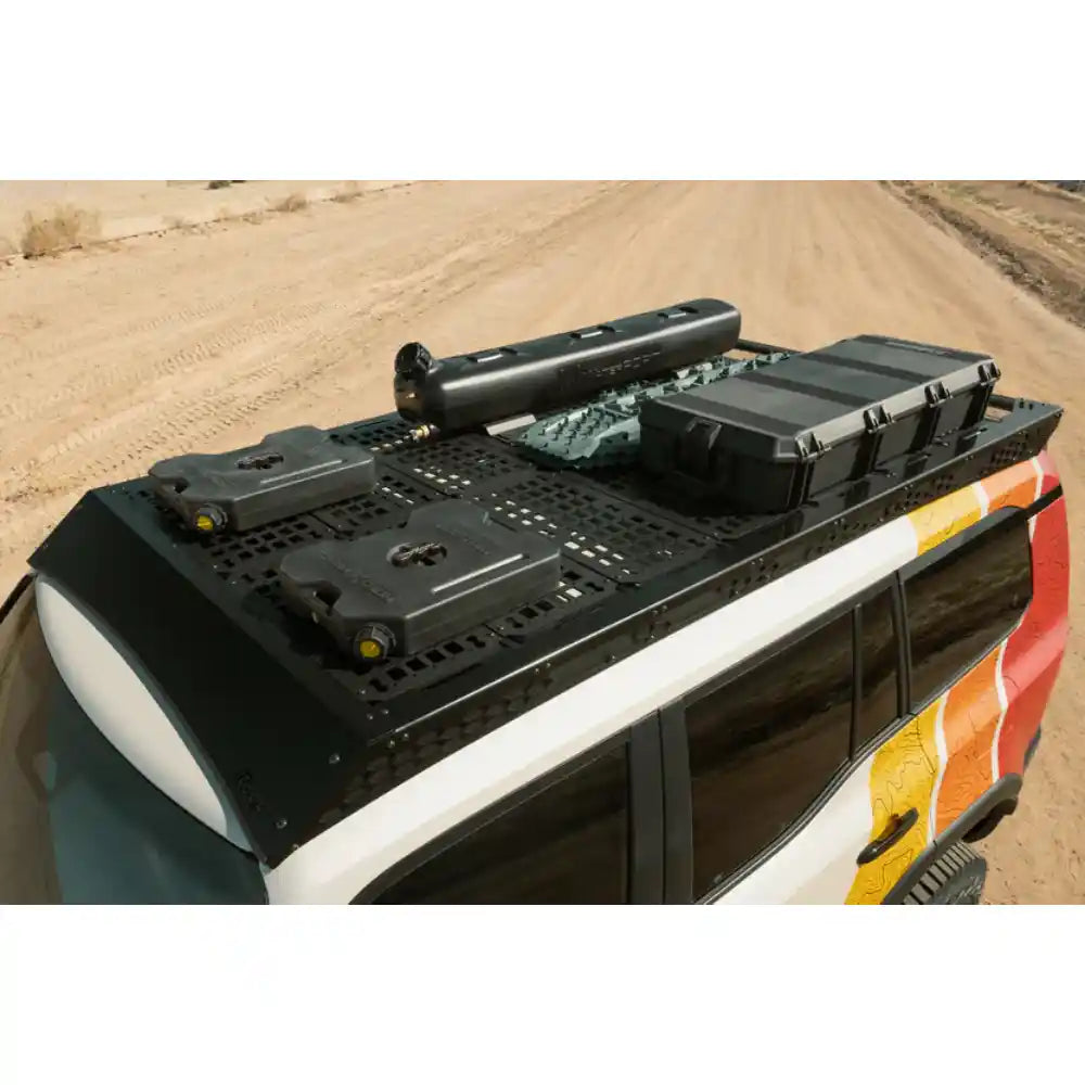 Rago decking panels on Land Cruiser roof rack, top view
