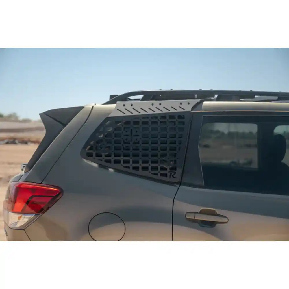 Rago exterior Molle panel on Subaru Forester rear side window