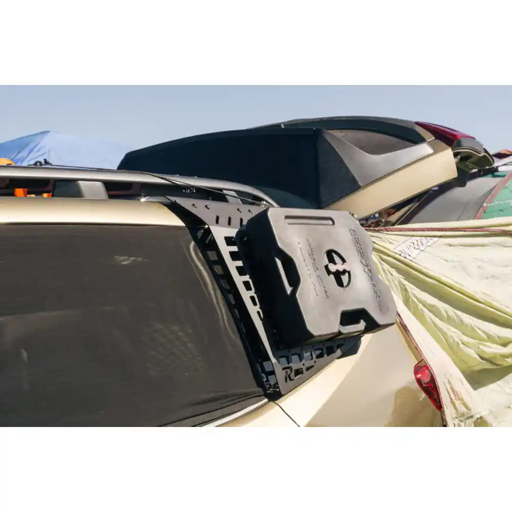 Rago exterior Molle panel on Subaru Forester rear side window, close-up