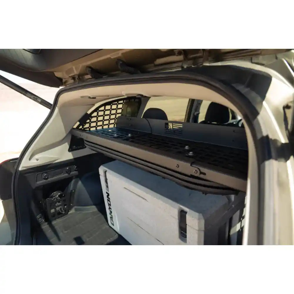 Rago Molle storage shelf installed across Subaru Forester cargo area