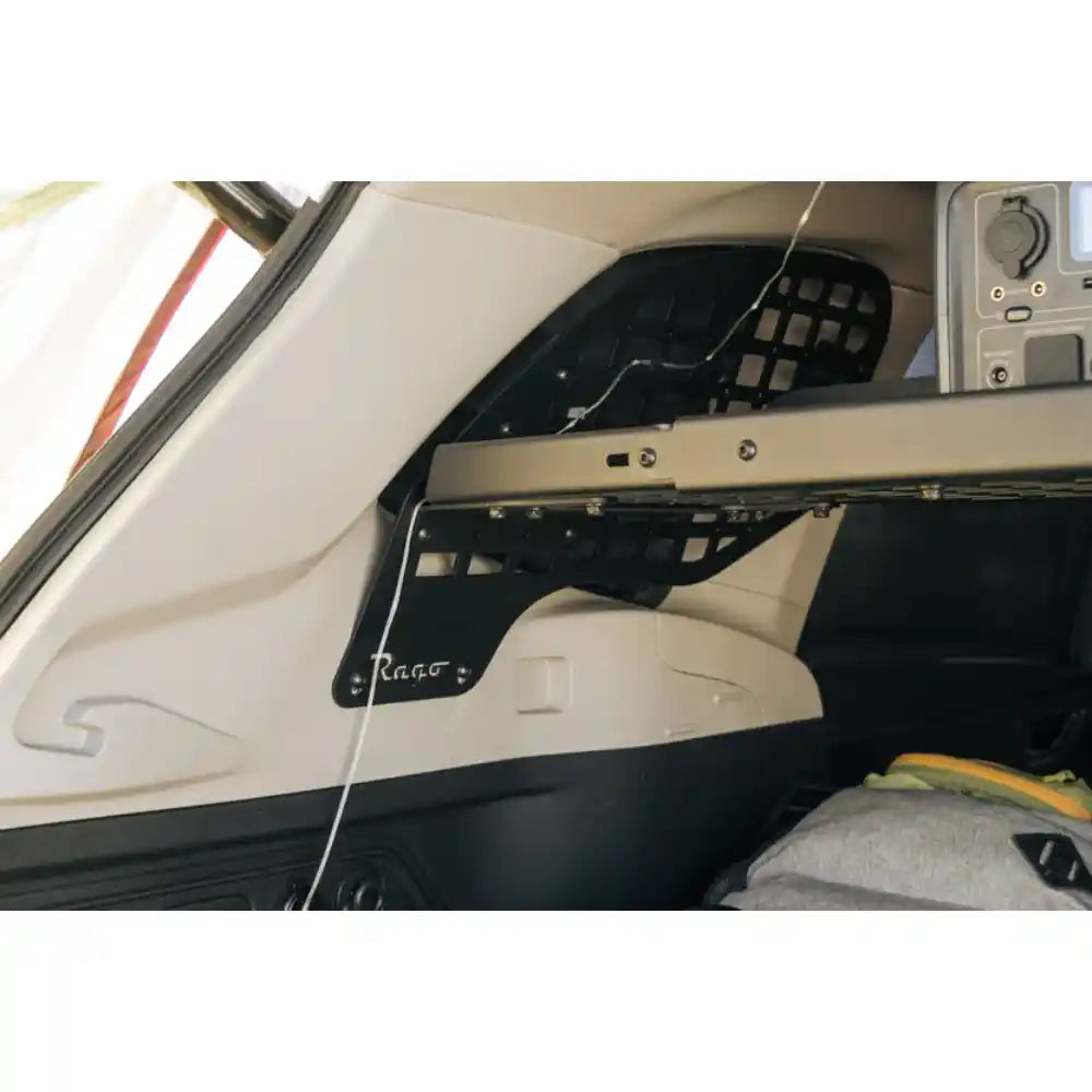 Rago rear window Molle panel and shelf mount inside Subaru Forester