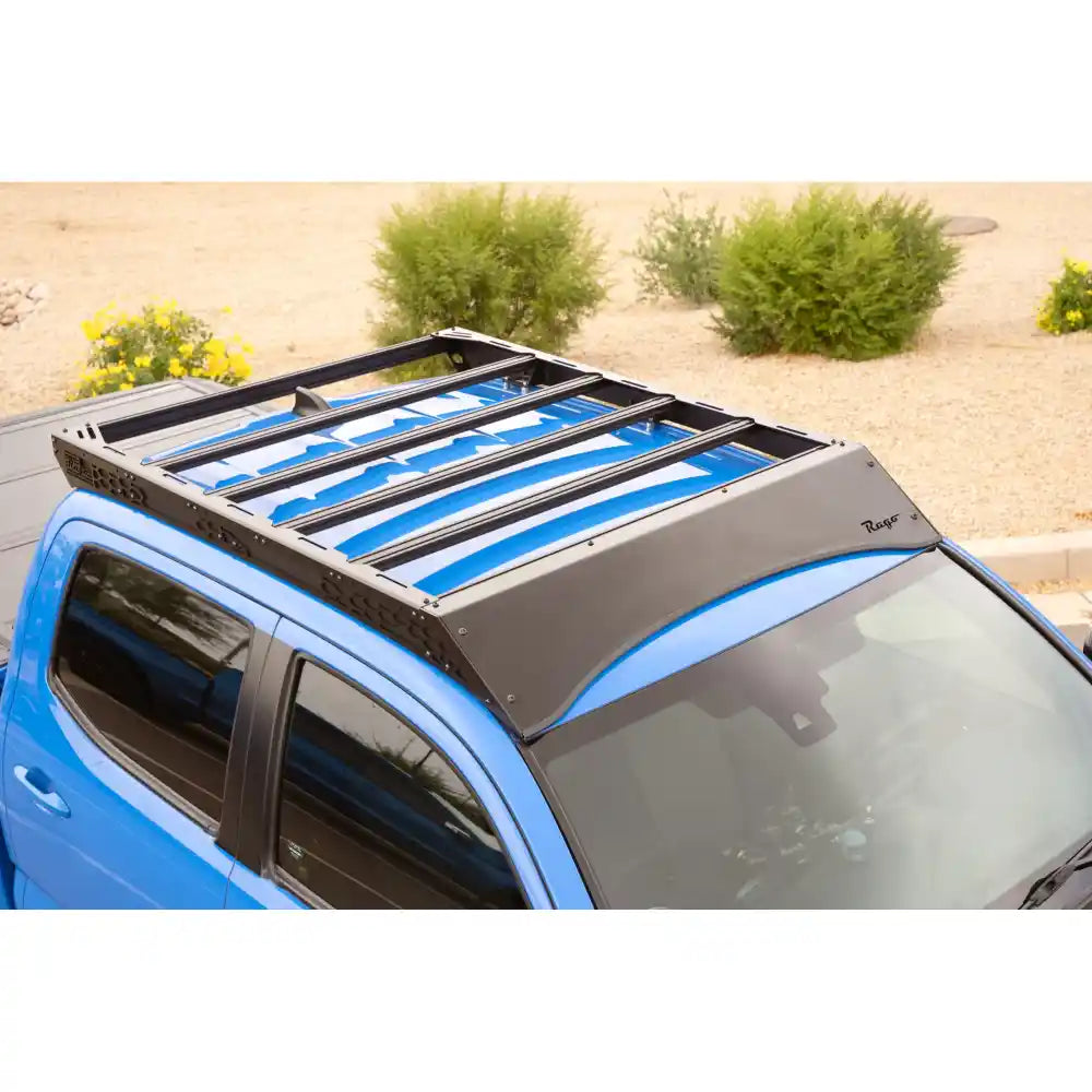 Rago Tacoma roof rack with decking panels, top view