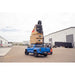 Rago Tacoma roof rack loaded for stress test, rear three-quarter