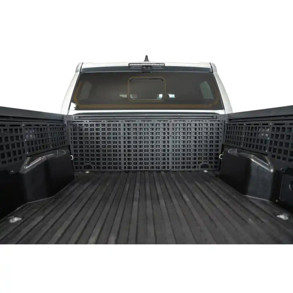 Rago Tacoma bed cab Molle panel, rear view into bed