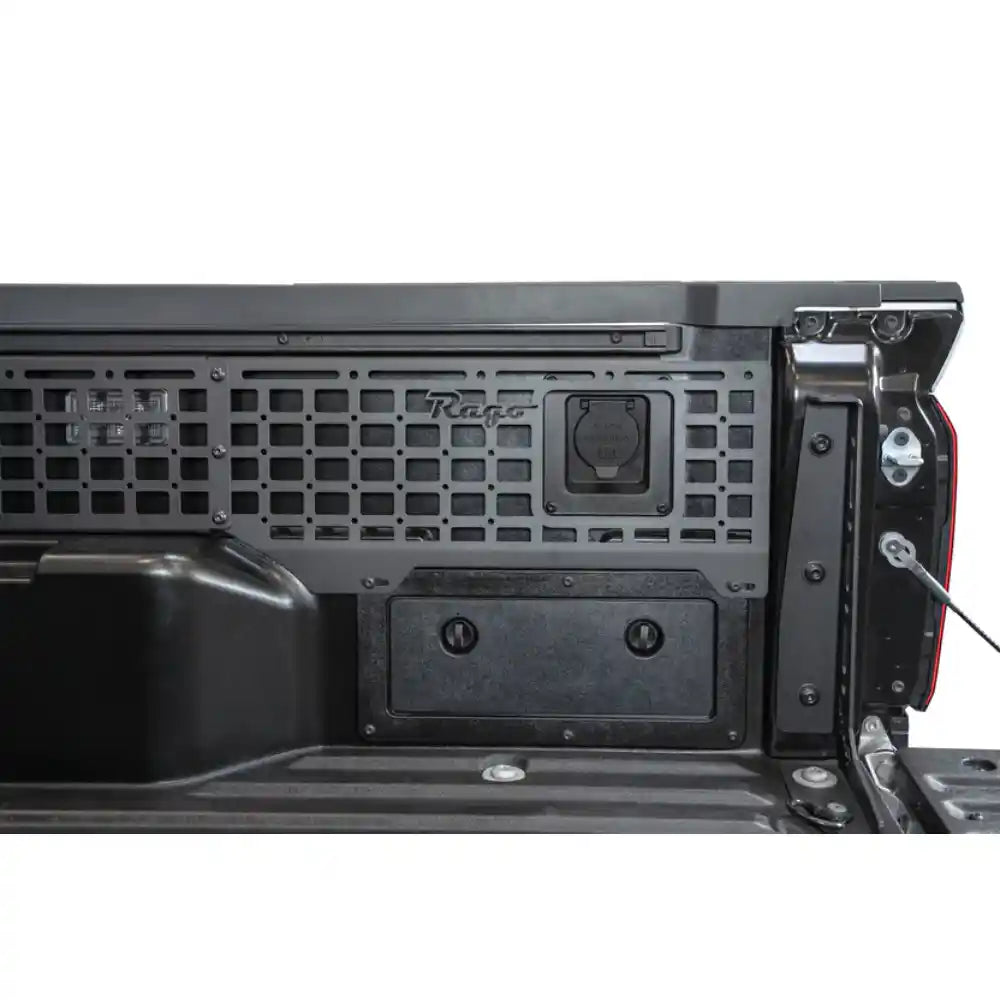 Rago Molle panel installed on 2024 Tacoma bed side, close-up