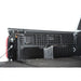 Rago bed side Molle panels in Tacoma bed, rear view