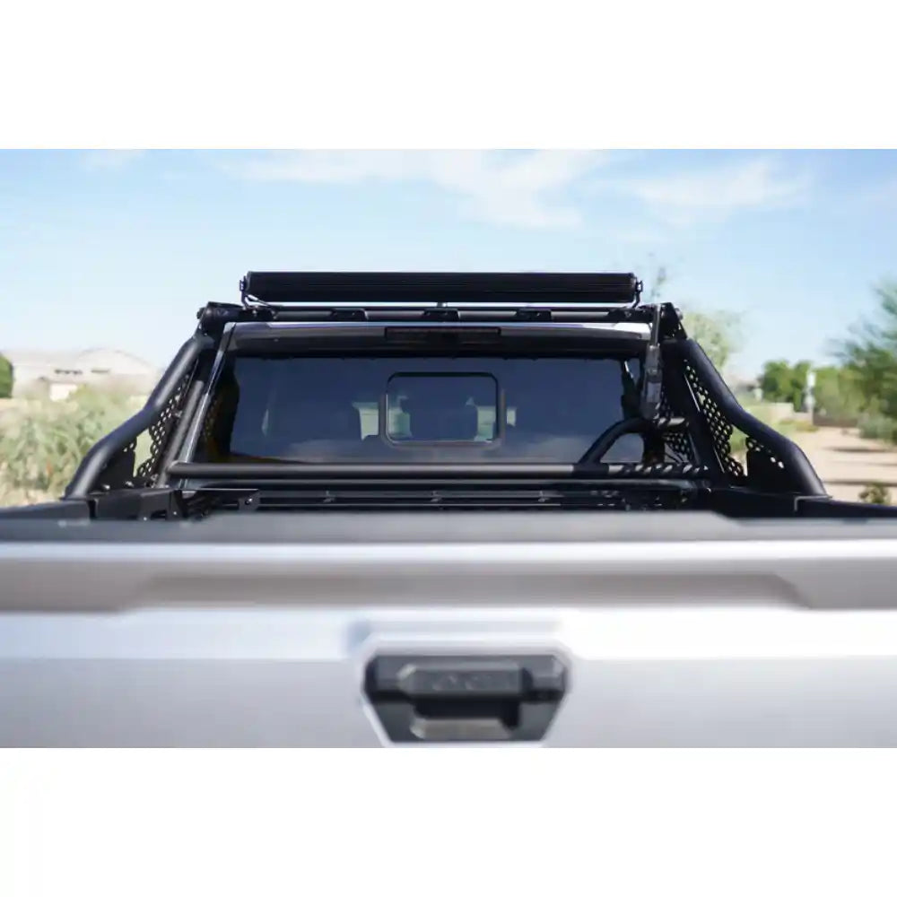 Rago chase rack with lights on 2024 Tacoma, rear view