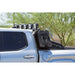 Tacoma with lights on Rago chase rack, side view