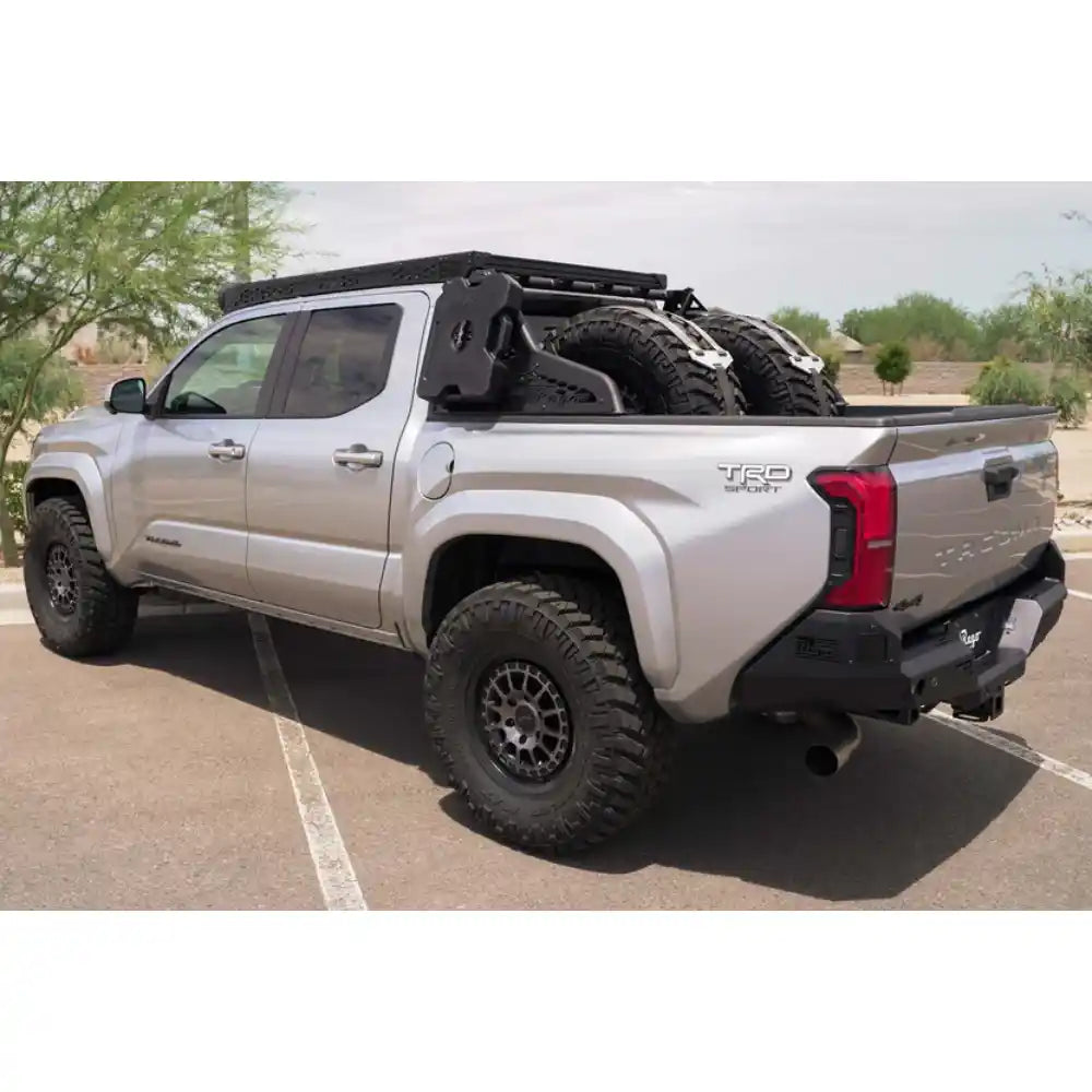 2024 Tacoma with Rago chase rack, rear side angle