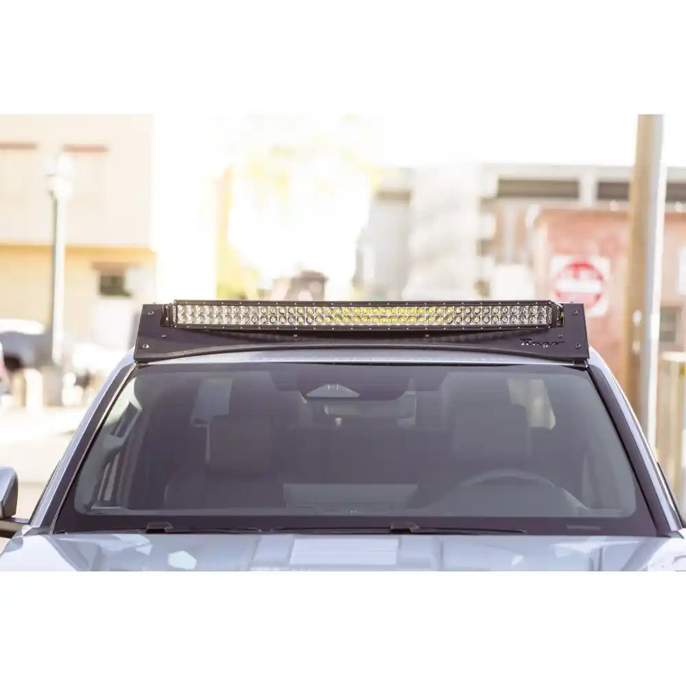 Rago light pocket roof rack on Tacoma, front view
