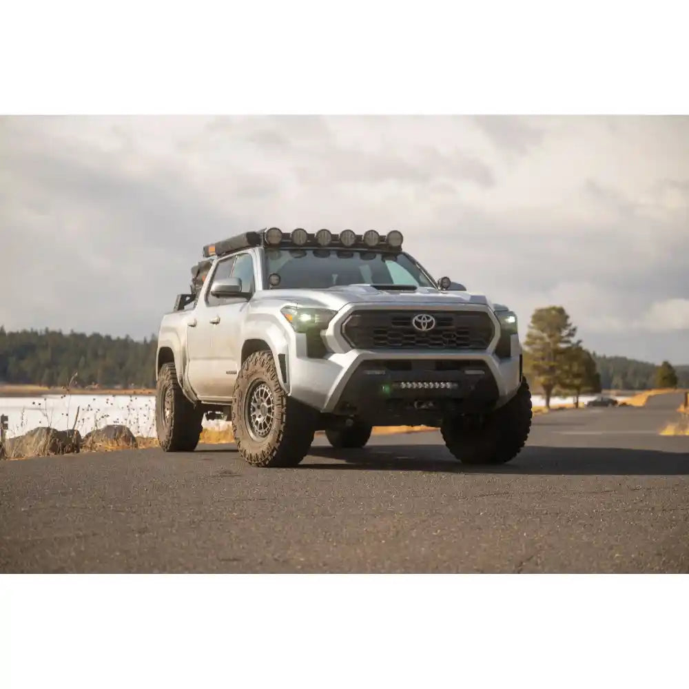 4th Gen Tacoma with Rago roof rack, front view by mesa