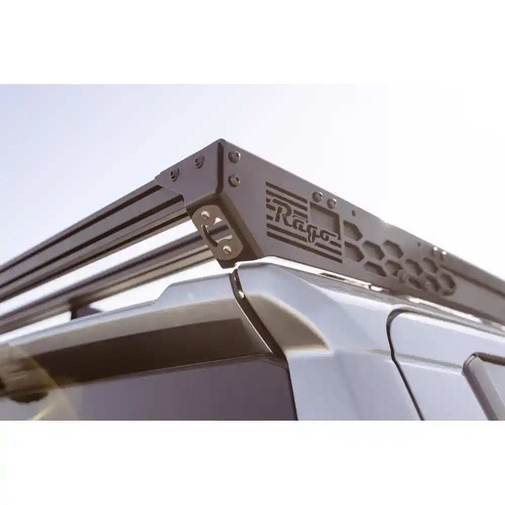 Rago Tacoma roof rack side panel, close-up