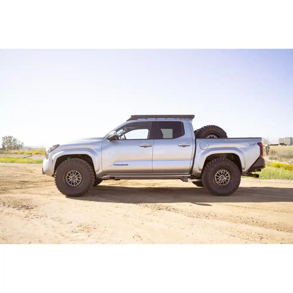 2024 Toyota Tacoma side profile with Rago light pocket roof rack