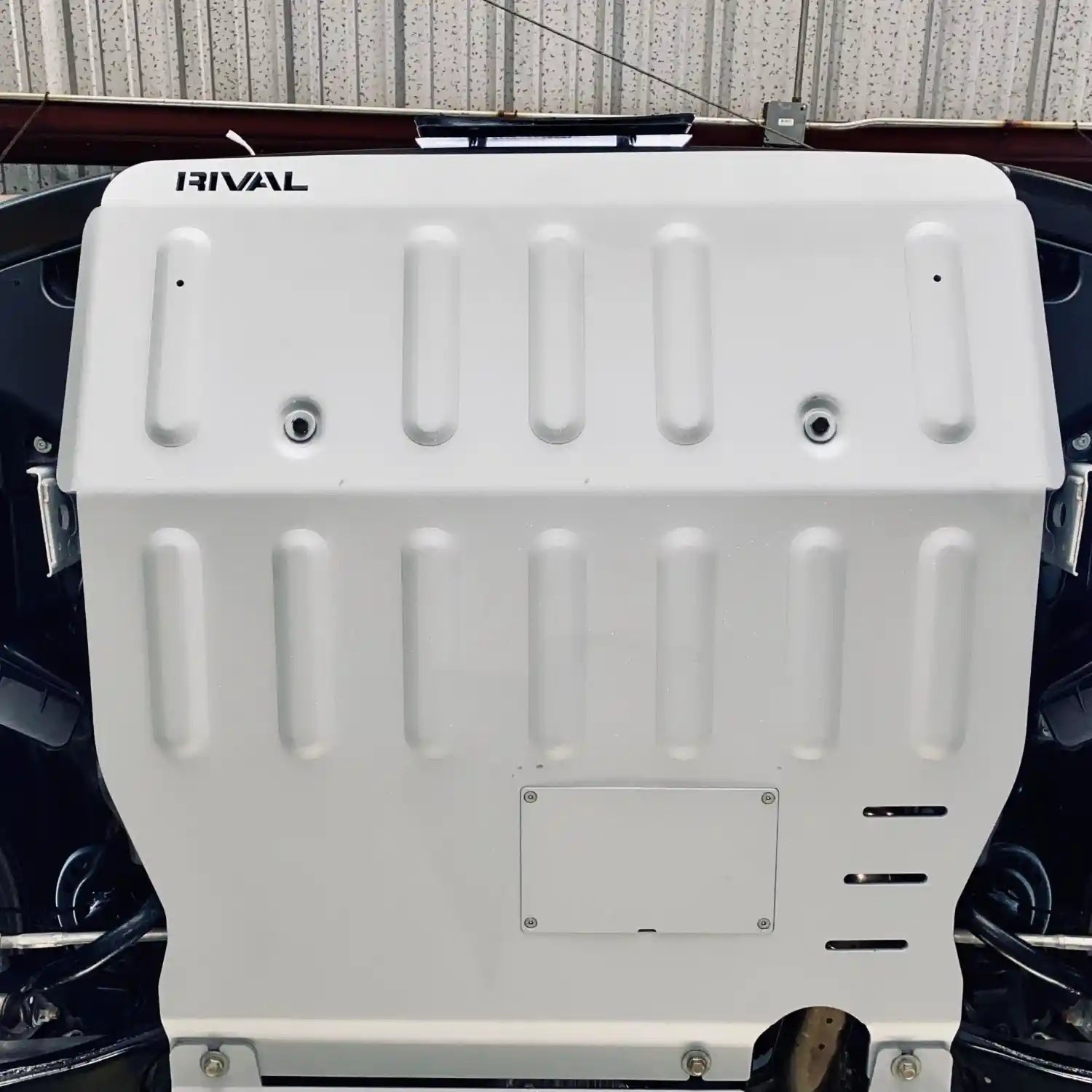 mounted view of RIVAL Engine Skid Plate For Subaru Forester