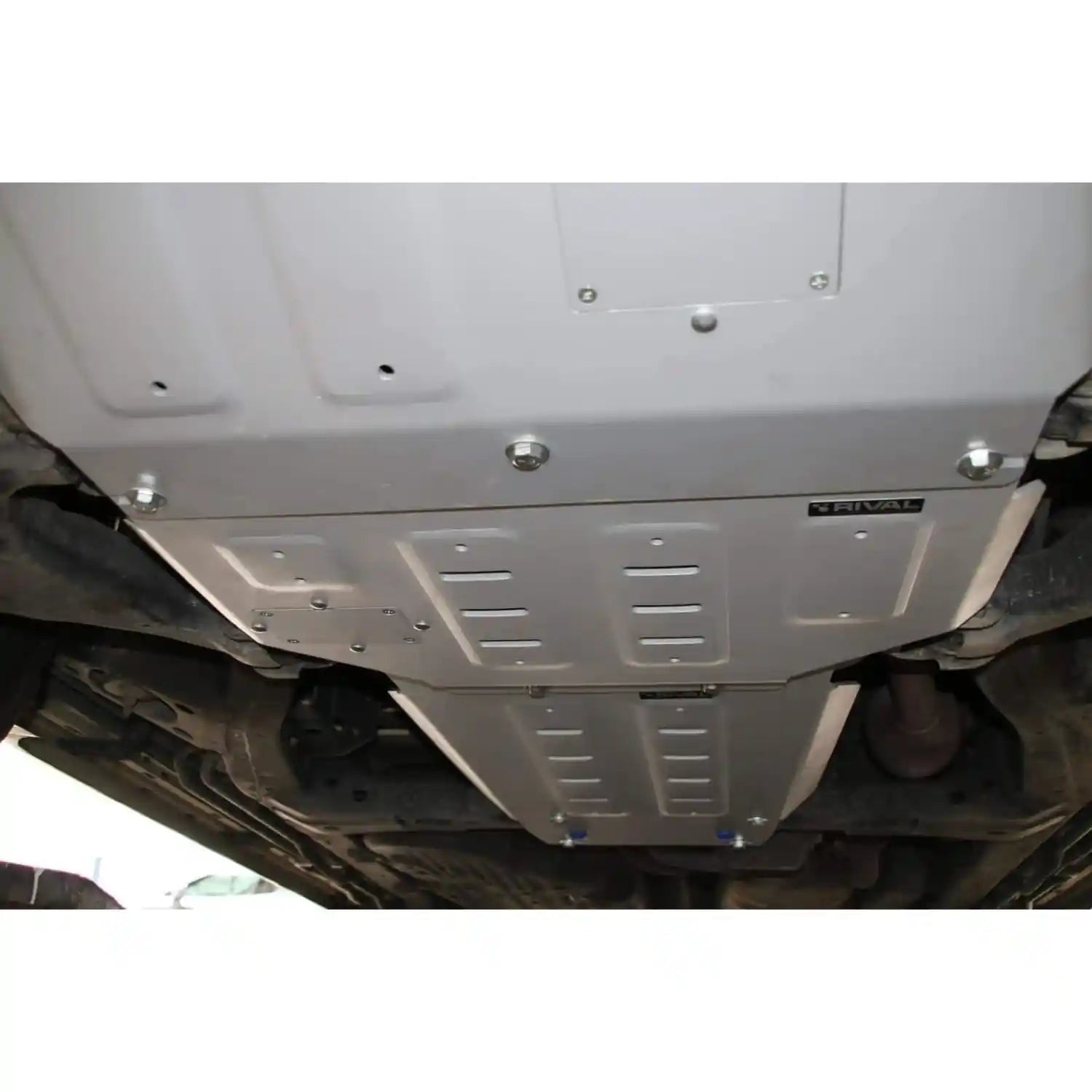 underbody view of the Rival Engine Skid Plate