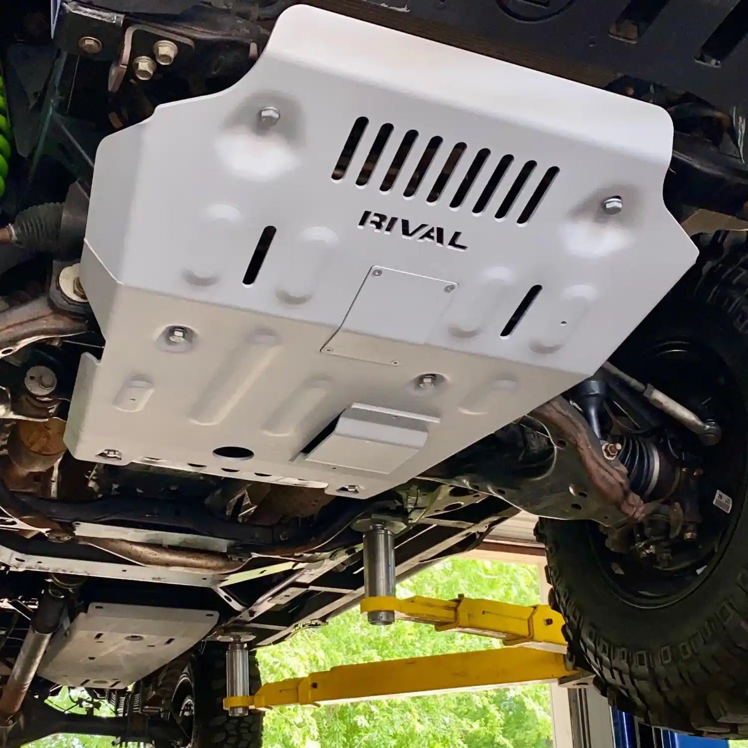 underbody view of the tacoma engine skid plate