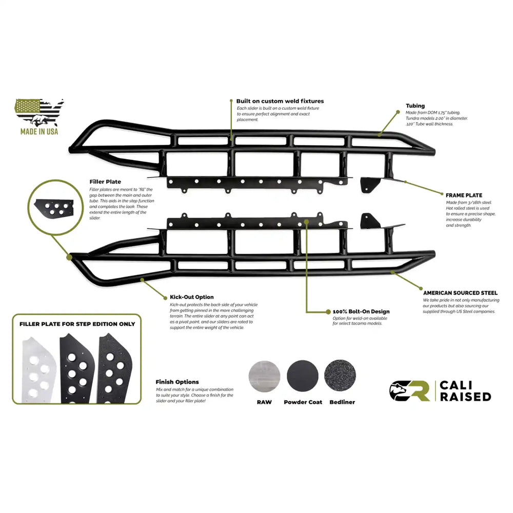 Cali Raised LED Toyota Tundra (2022+) Rock Sliders