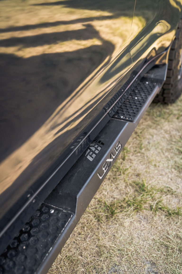 Rock Sliders Lexus LX570 by CBI - Rear Angle