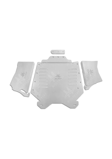 MillerCat Cat Shield for 2016–2023 Toyota Tacoma 3.5L 4WD, showcasing the aluminum catalytic converter protection plate.