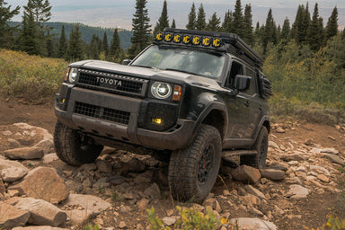 Toyota Land Cruiser, CBI Standard Rock Sliders - Installed View
