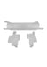 Set of metal CAT Shield parts on a white background