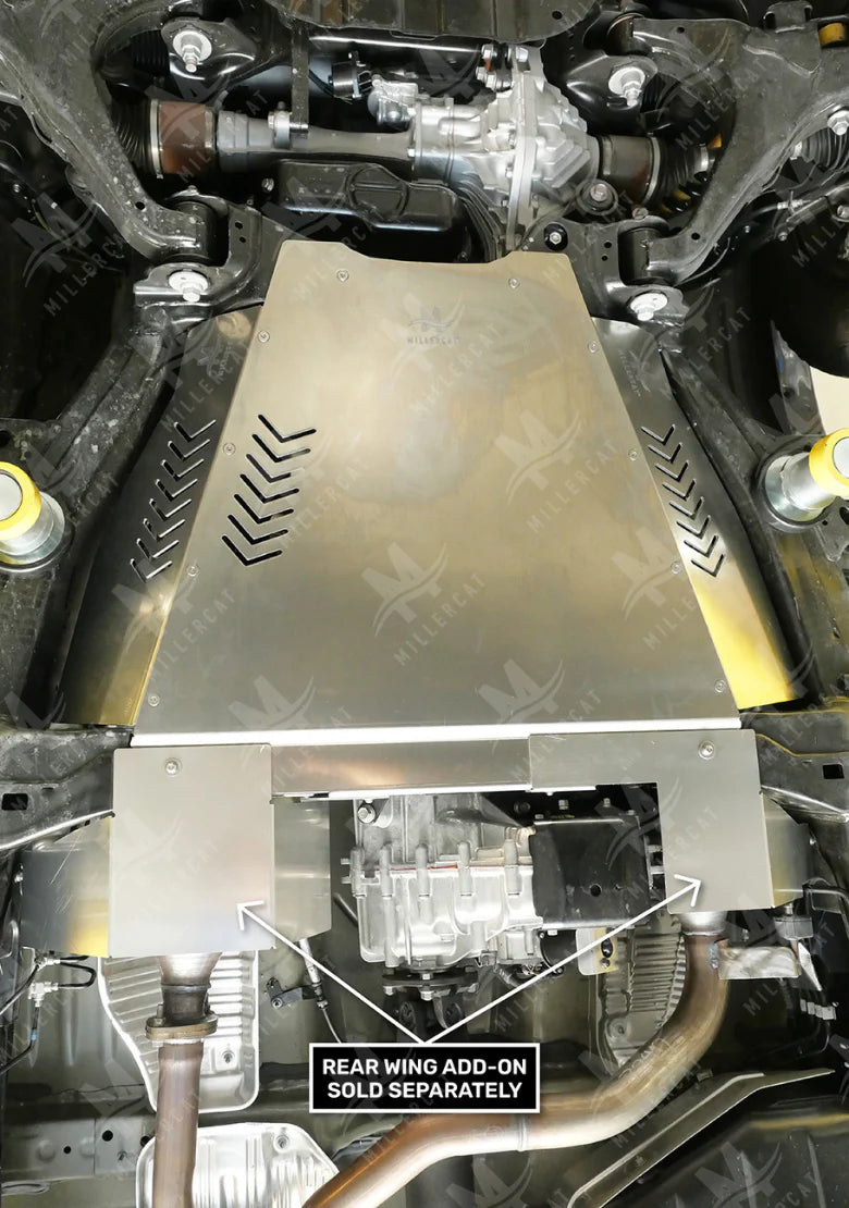 Underside view of Tundra showing MILLERCAT Cat Shield installed