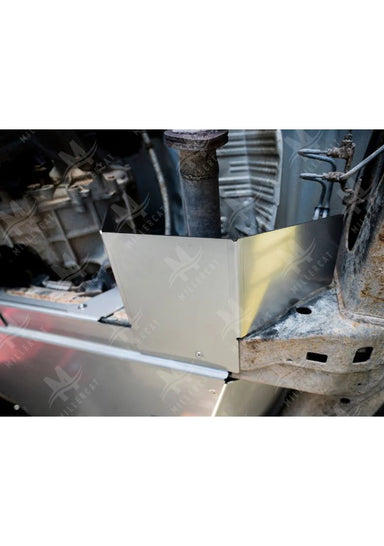 Close-up of MILLERCAT stainless steel Cat Shield with vented design