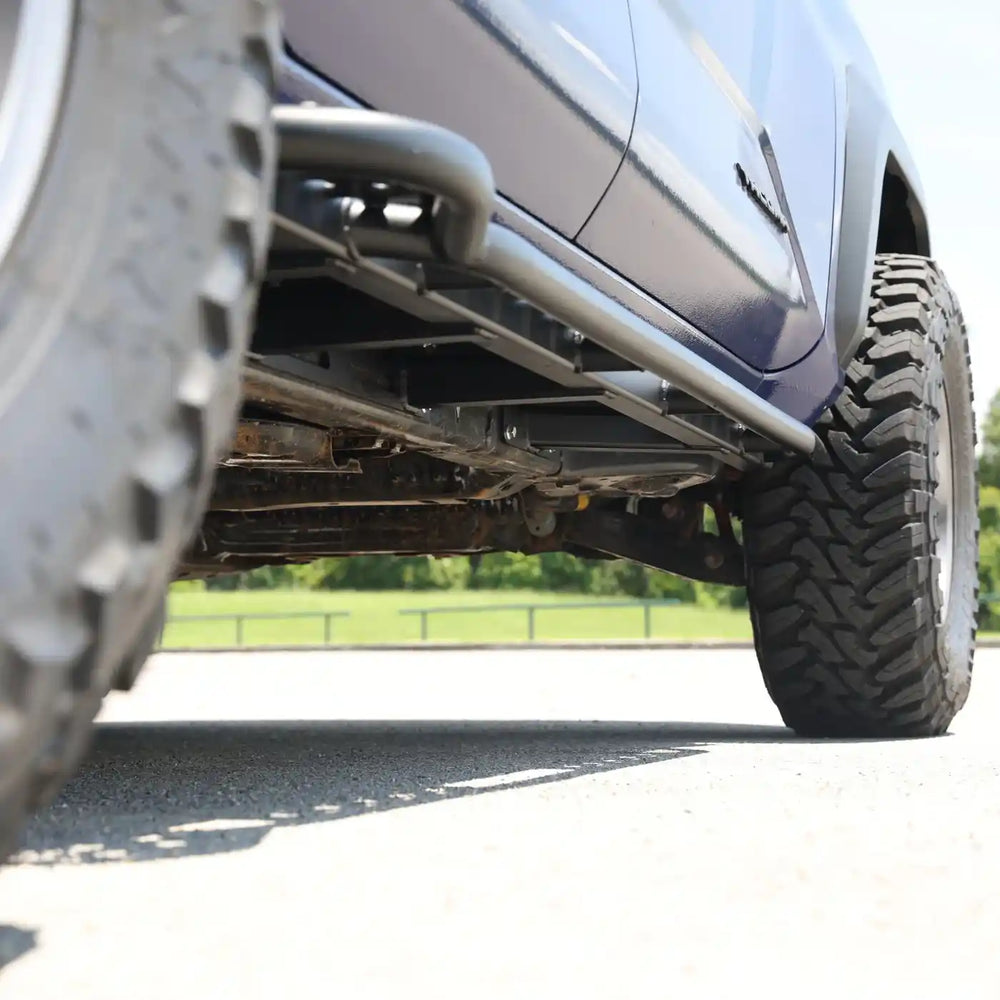 underbody view of the mounted rock slider