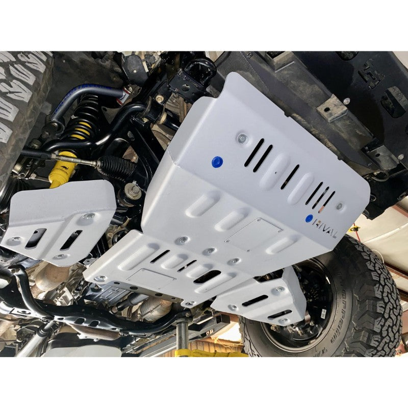 RIVAL 5TH GEN 4 RUNNER RADIATOR AND ENGINE SKID PLATE 1/4 INCH ALUMINUM FOR 2011-2022 TOYOTA 4RUNNER MOUNTED VIEW 2
