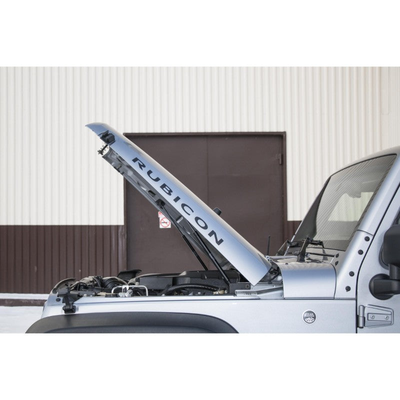 RIVAL JEEP WRANGLER HOOD LIFTS SET OF 2 FOR 2007-2018 JEEP WRANGLER JK SIDE VIEW